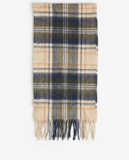 Barbour New Check Tartan Scarf Sand Beige Plaid