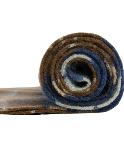 Barbour Brack Patchwork Tartan Scarf Navy / Sandstone