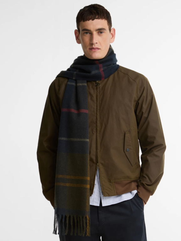 Barbour Yorklane Tartan Scarf Shadow Classic Tartan