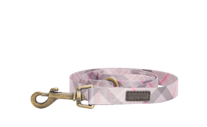Barbour Tartan Printed Dog Lead Pink Tartan