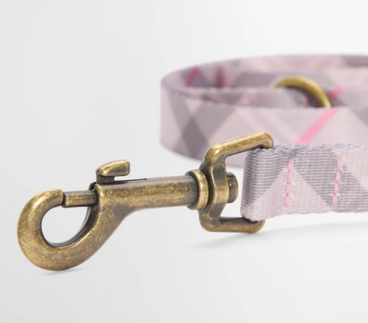 Barbour Tartan Printed Dog Lead Pink Tartan