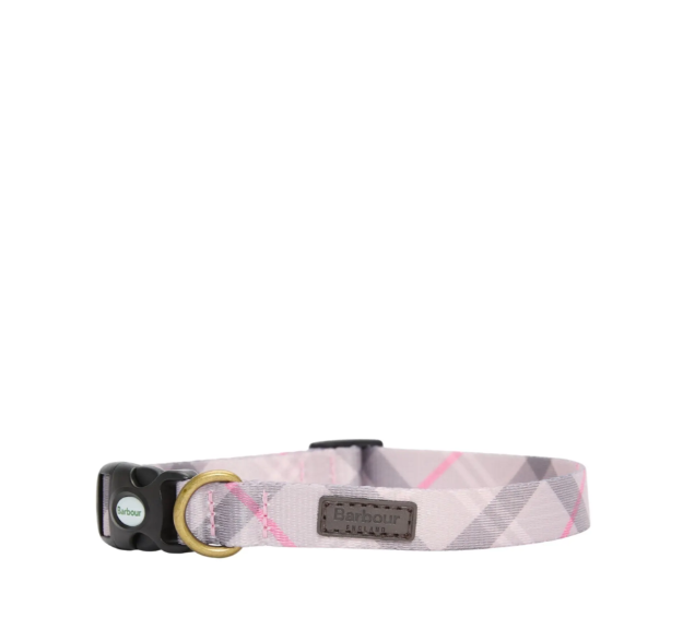 Barbour Tartan Printed Dog Collar Pink Tartan