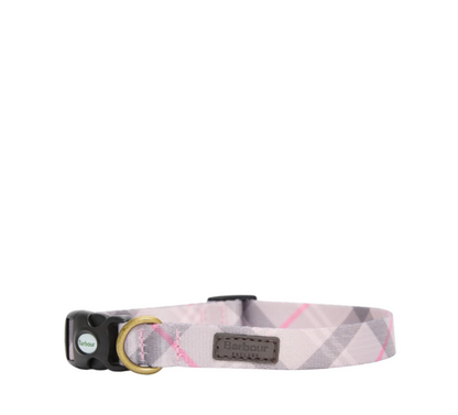 Barbour Tartan Printed Dog Collar Pink Tartan