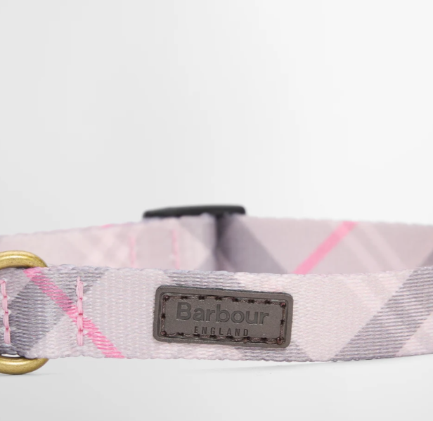 Barbour Tartan Printed Dog Collar Pink Tartan