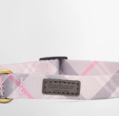 Barbour Tartan Printed Dog Collar Pink Tartan