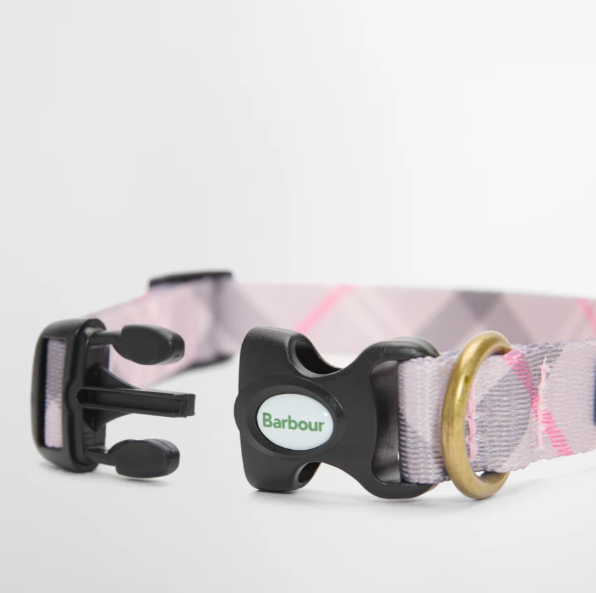 Barbour Tartan Printed Dog Collar Pink Tartan