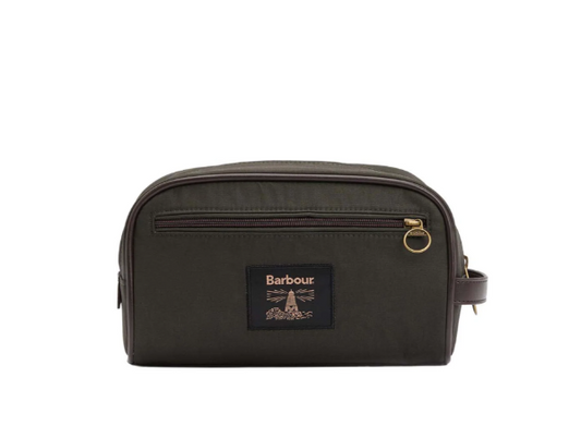 Barbour Wax Washbag Olive / Beacon