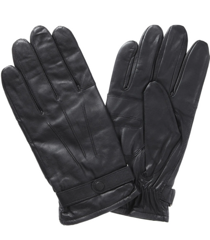 Barbour Burnished Leather Insulated Gloves Black