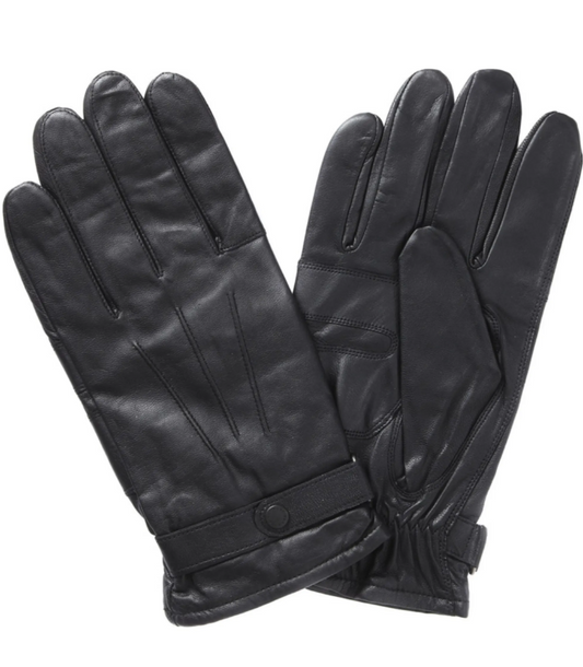 Barbour Burnished Leather Insulated Gloves Black