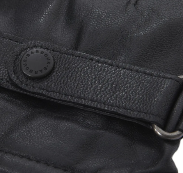 Barbour Burnished Leather Insulated Gloves Black