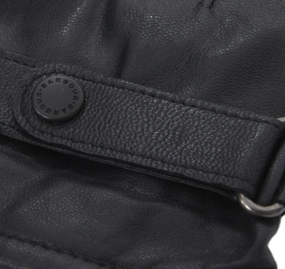 Barbour Burnished Leather Insulated Gloves Black