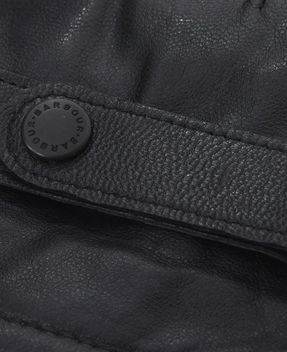 Barbour Burnished Leather Insulated Gloves Black