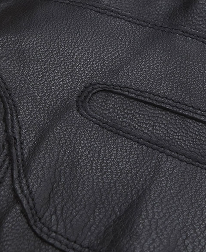 Barbour Burnished Leather Insulated Gloves Black
