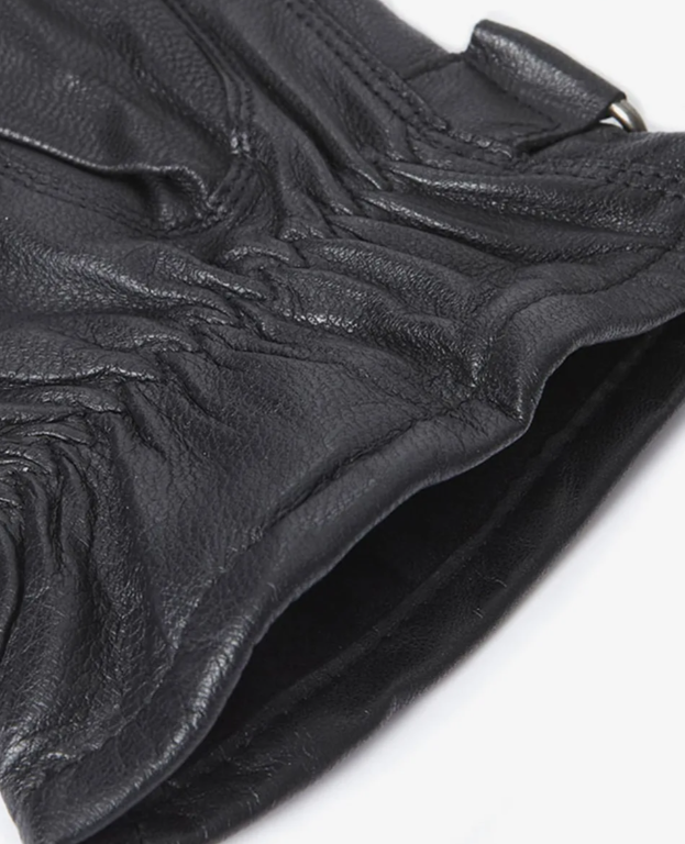 Barbour Burnished Leather Insulated Gloves Black