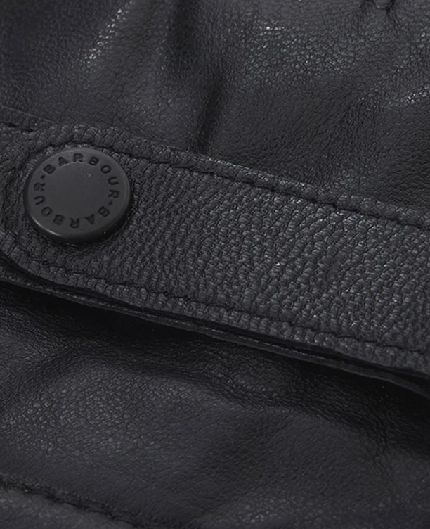 Barbour Burnished Leather Insulated Gloves Black
