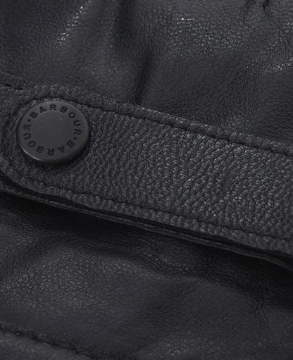 Barbour Burnished Leather Insulated Gloves Black