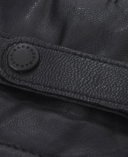 Barbour Burnished Leather Insulated Gloves Black