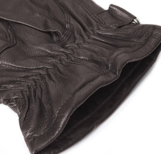 Barbour Burnished Leather Insulated Gloves Dark Brown