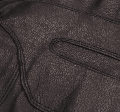 Barbour Burnished Leather Insulated Gloves Dark Brown