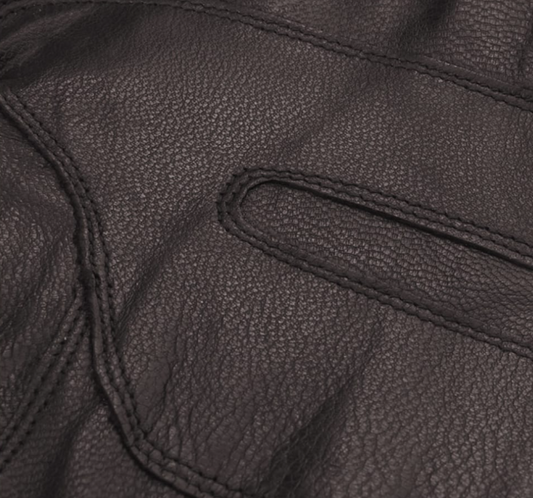 Barbour Burnished Leather Insulated Gloves Dark Brown