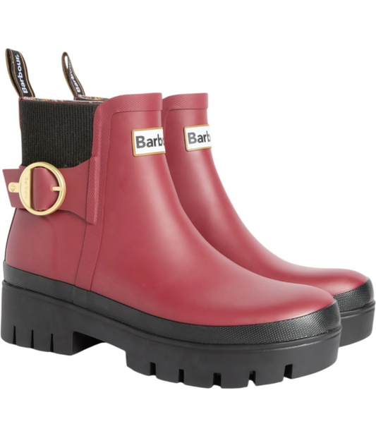Barbour Hepburn Ankle Wellingtons Cranberry Red