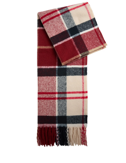 Barbour Deanna Tartan Scarf Light Cardinal