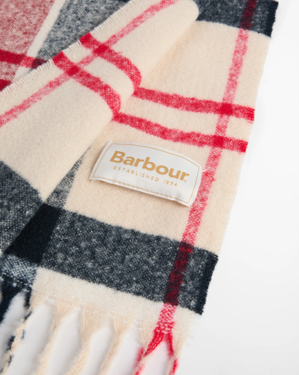 Barbour Deanna Tartan Scarf Light Cardinal