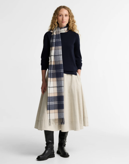 Barbour Tartan Cashmere Scarf Light Birchwood Dress Tartan