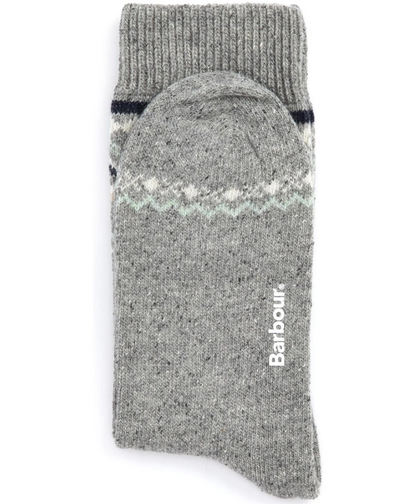 Barbour Anaise Fair Isle Socks Mid Grey / Loden