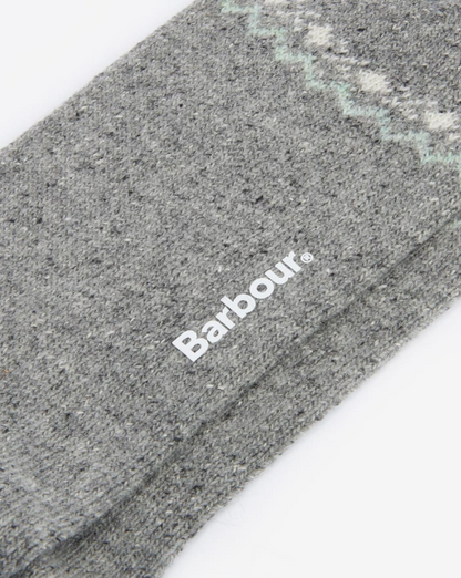 Barbour Anaise Fair Isle Socks Mid Grey / Loden