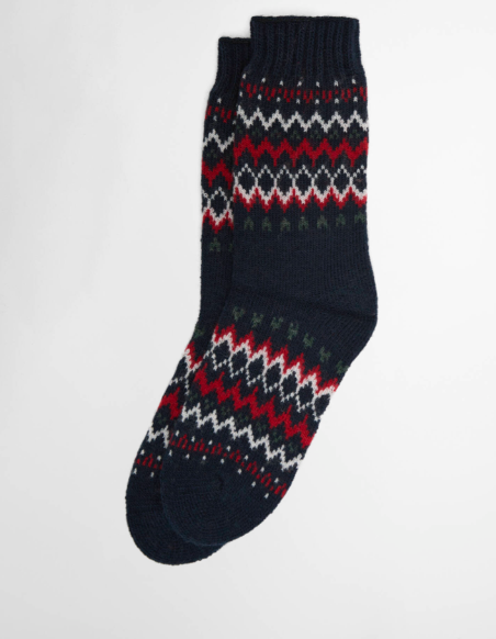 Barbour Kingsford Fair Isle Socks Navy