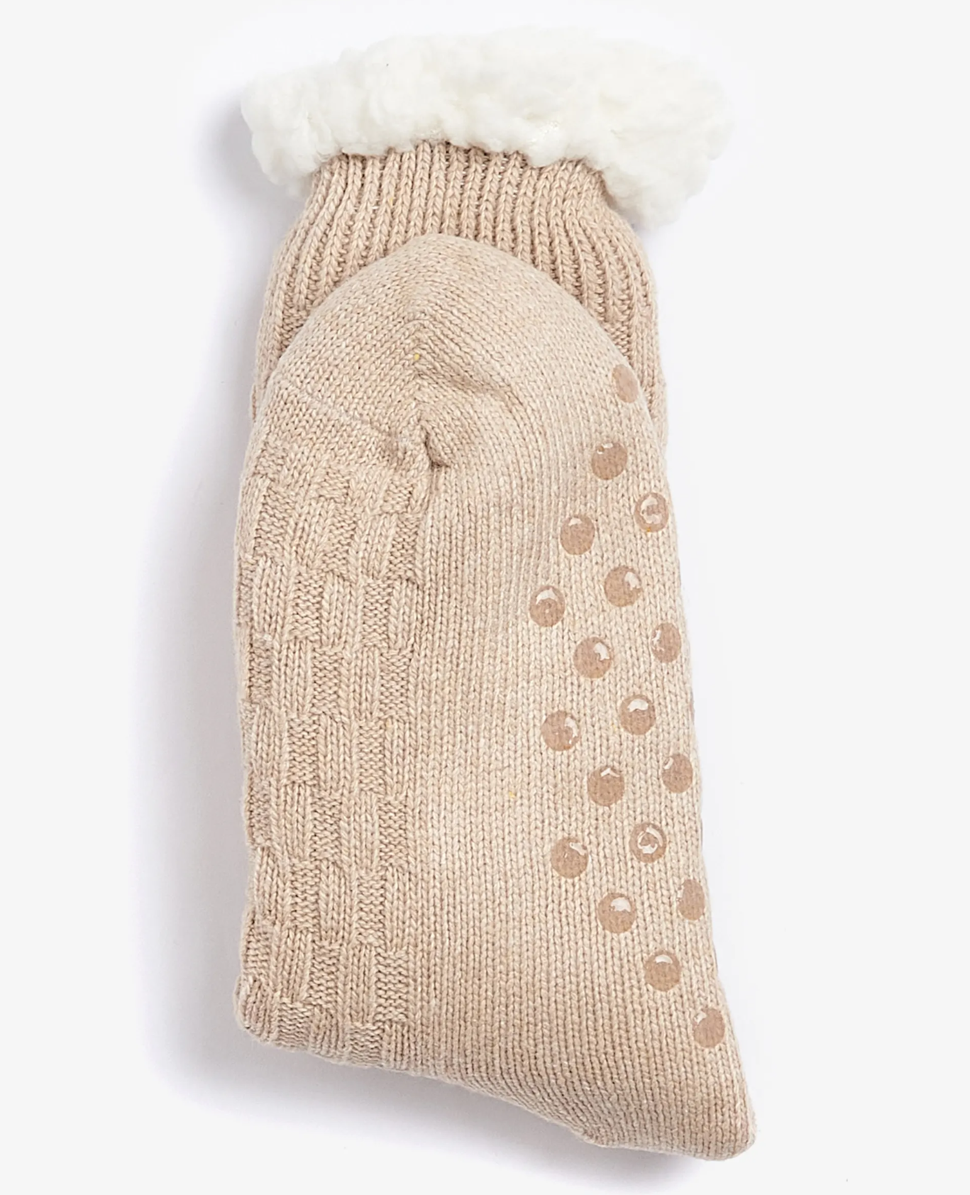 Barbour Cable Knit Lounge Socks Oatmeal
