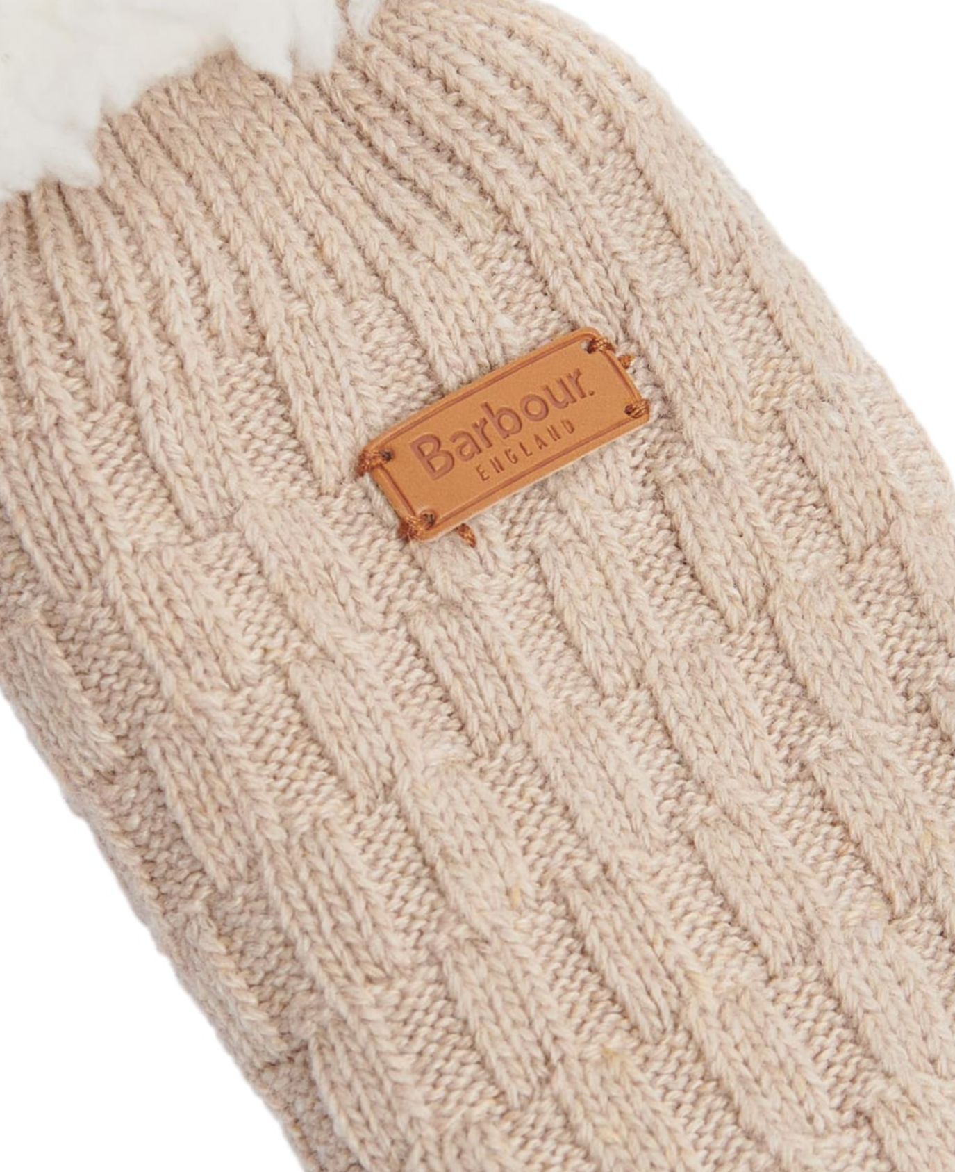 Barbour Cable Knit Lounge Socks Oatmeal