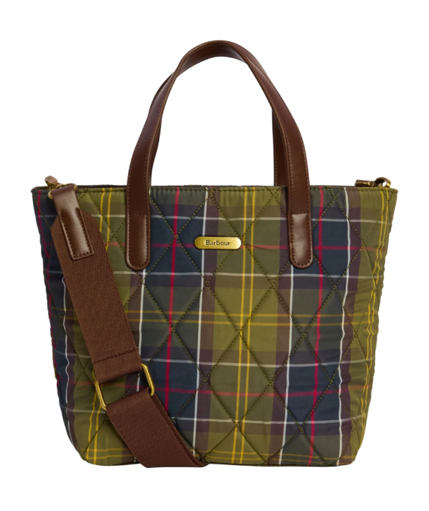 Barbour Mini Quilted Tote Bag Classic Tartan