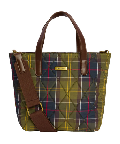 Barbour Mini Quilted Tote Bag Classic Tartan