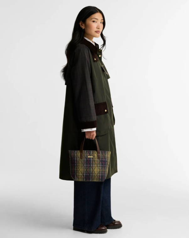 Barbour Mini Quilted Tote Bag Classic Tartan