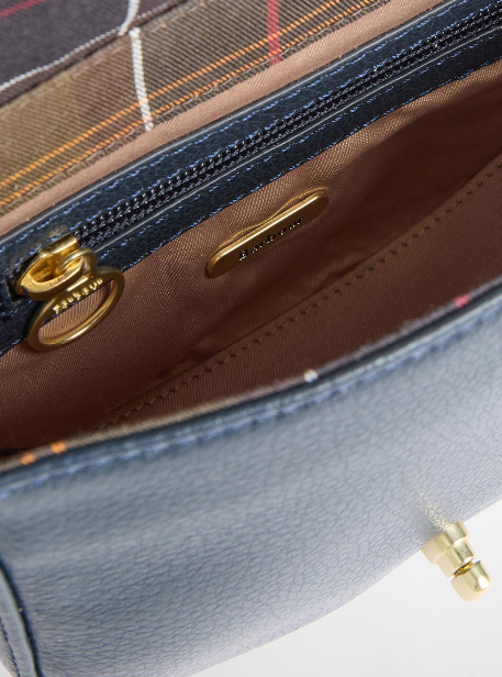 Barbour Elm Leather Crossbody Bag Navy
