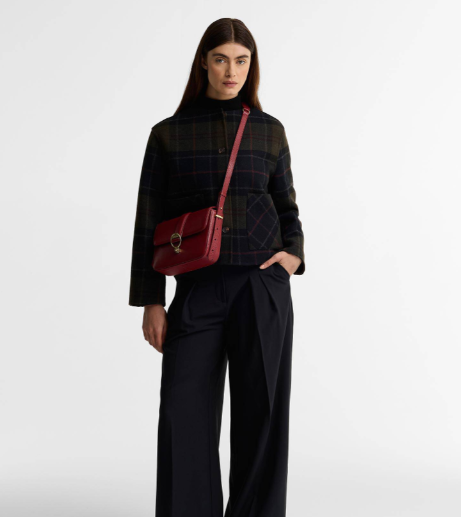 Barbour Rosa Leather Crossbody Bag Red
