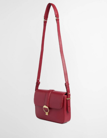 Barbour Rosa Leather Crossbody Bag Red