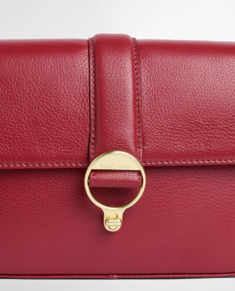 Barbour Rosa Leather Crossbody Bag Red