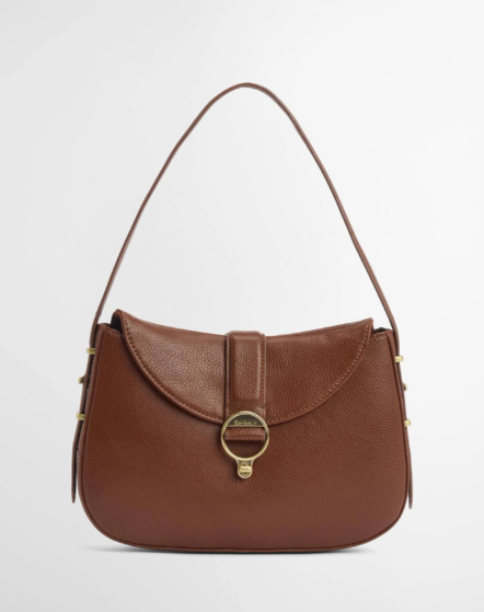 Barbour Alder Leather Shoulder Bag Brown