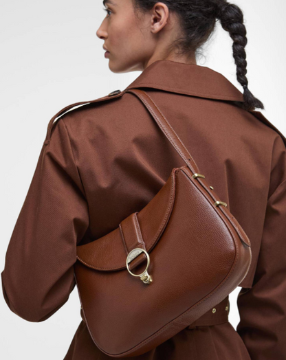 Barbour Alder Leather Shoulder Bag Brown