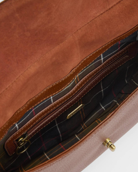 Barbour Alder Leather Shoulder Bag Brown