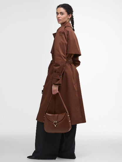 Barbour Alder Leather Shoulder Bag Brown