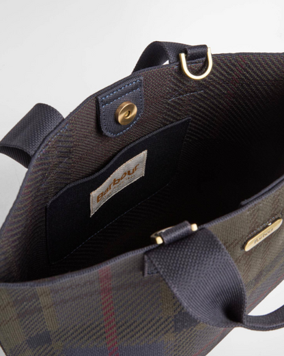 Barbour Layla Tartan Mini Tote Bag Shadow Classic Tartan