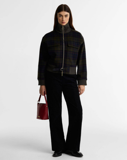 Barbour Cedar Mini Leather Bucket Bag Red
