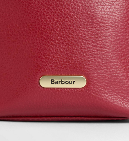Barbour Cedar Mini Leather Bucket Bag Red