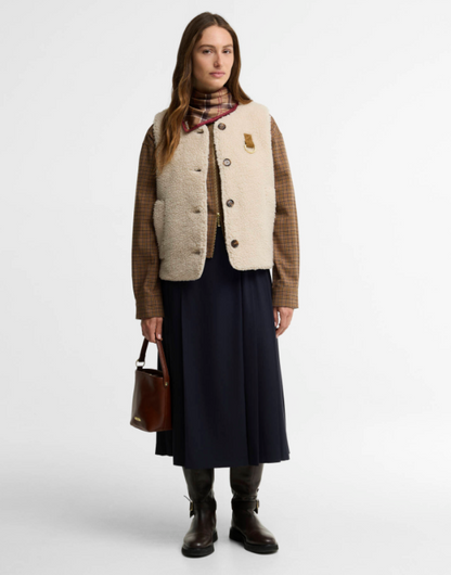 Barbour Bowes Fleece Gilet Ecru