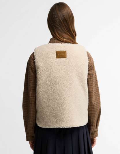 Barbour Bowes Fleece Gilet Ecru