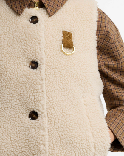 Barbour Bowes Fleece Gilet Ecru